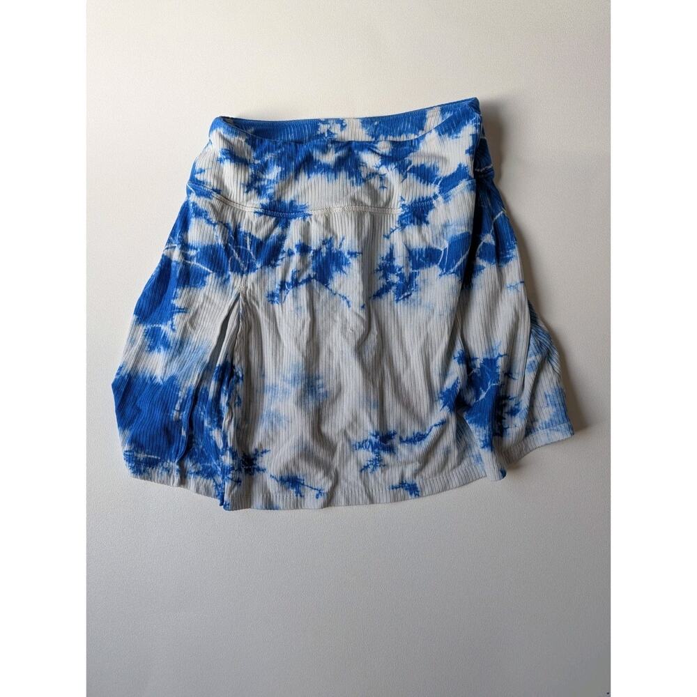 Year Of Ours Womens Tie Dyed Ribbed Knit Club Skort Skirt Blue Size Medium